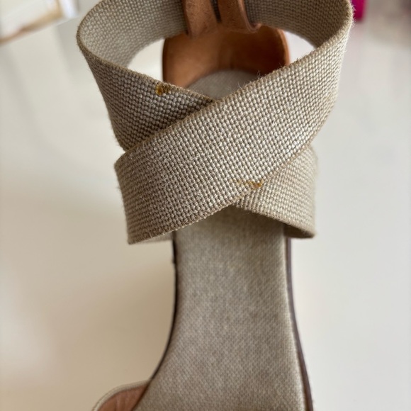 TORY BURCH Adonis Wedge Espadrille Platform Sandal Khaki/Gold - Picture 10 of 10